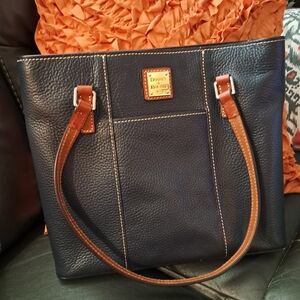 Dooney & Bourke Navy Blue Leather Tote Bag
